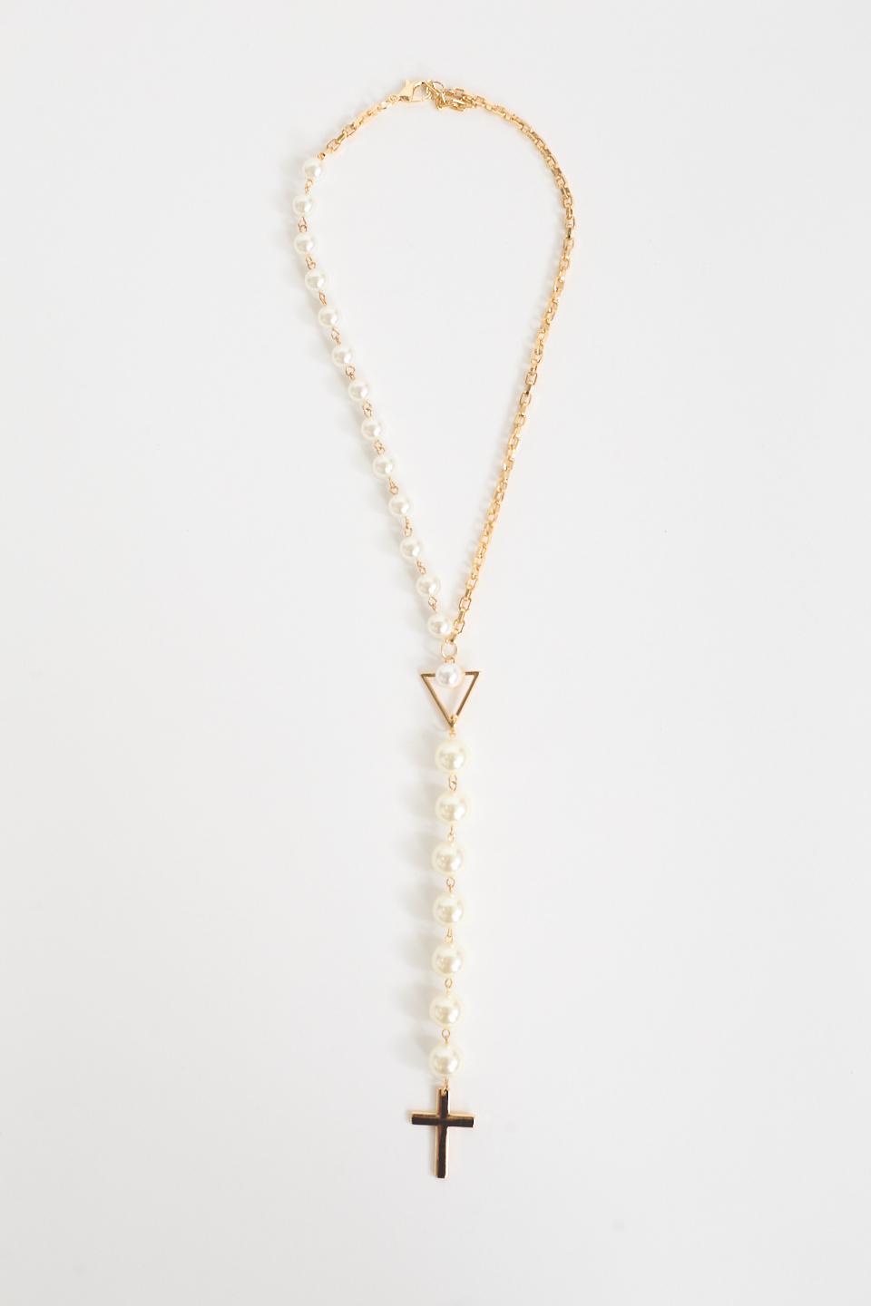 Collana composta catena e perle crema/oro - Autunno - Inverno 2025 | Brend