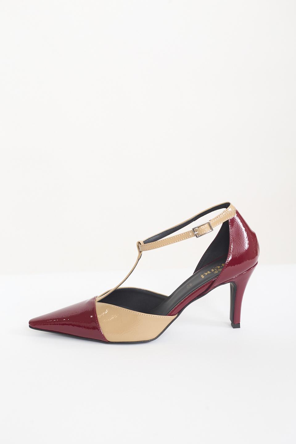Dècollettè punta cinturino burgundy/beige - Autunno - Inverno 2025 | Brend
