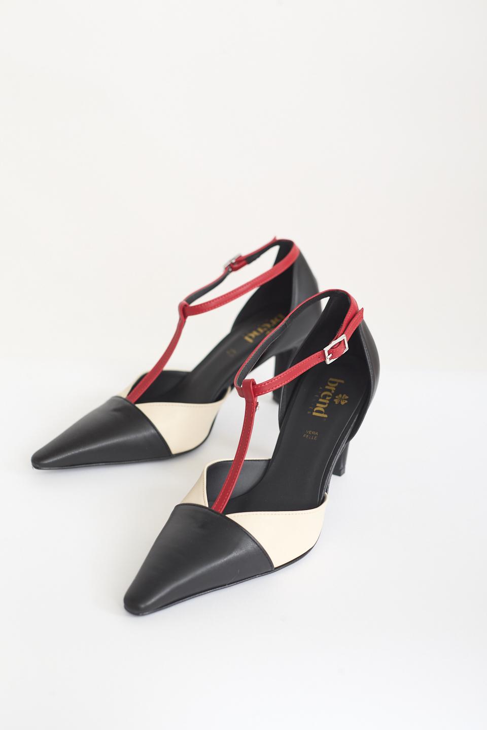 Dècollettè punta cinturino nero/beige - Autunno - Inverno 2025 | Brend