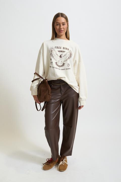 Felpa stampa Aquila beige - Autunno - Inverno 2025 | Brend