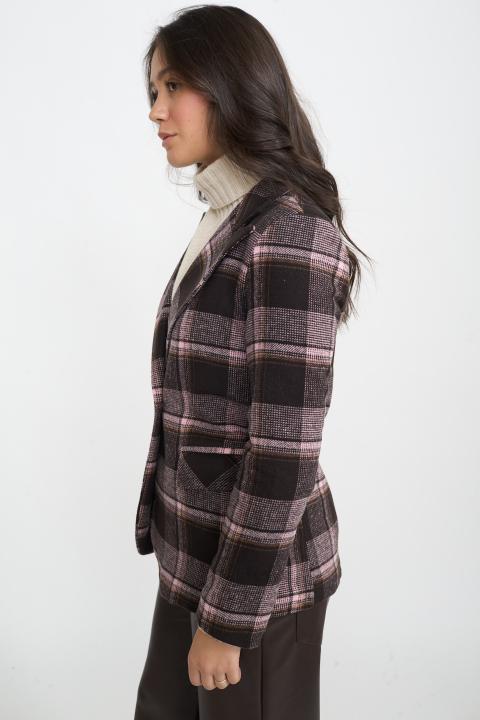Giacca doppio petto check check moro rosa - Autunno - Inverno 2025 | Brend
