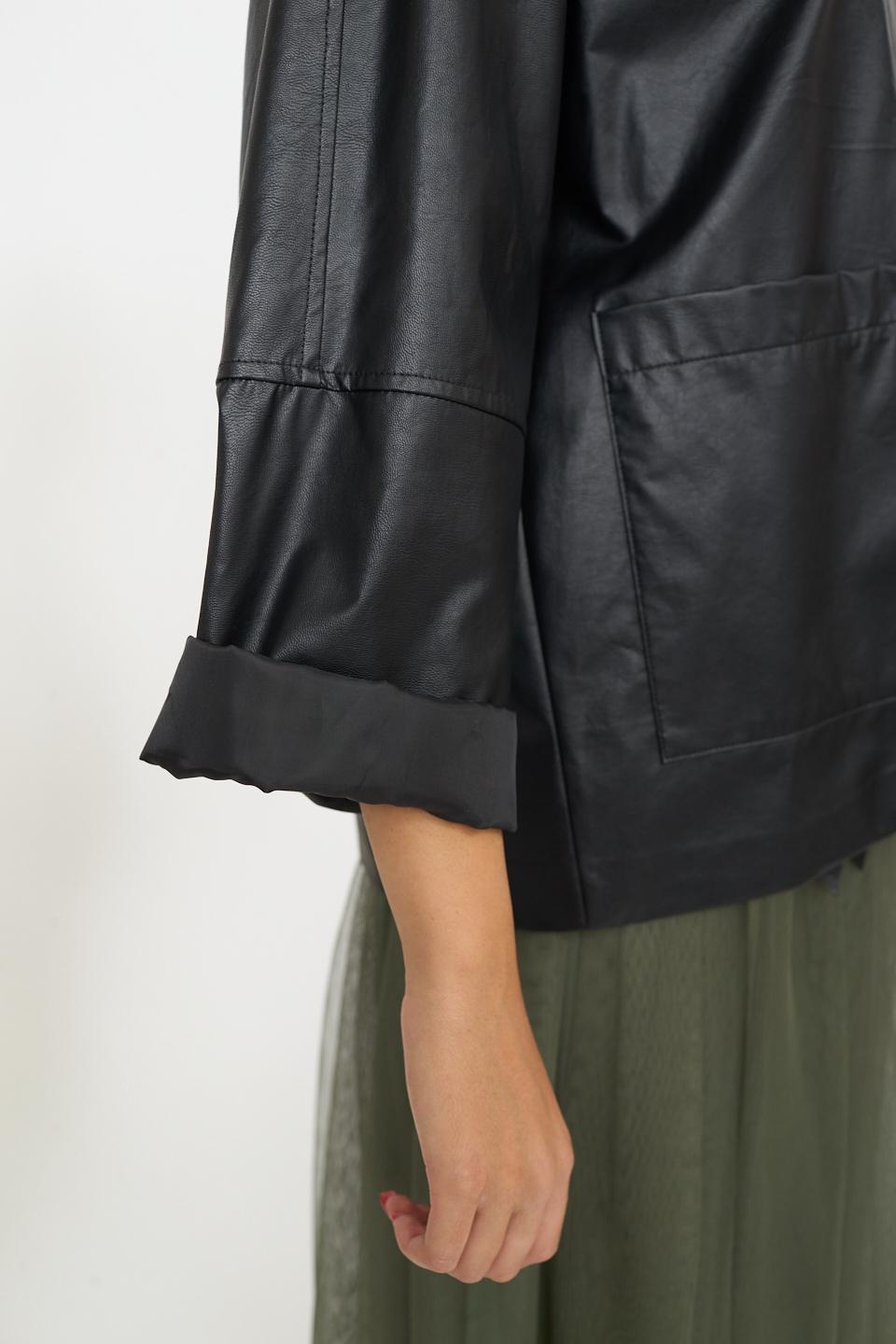 Giacca tasche effetto pelle nero - Autunno - Inverno 2026 | Brend