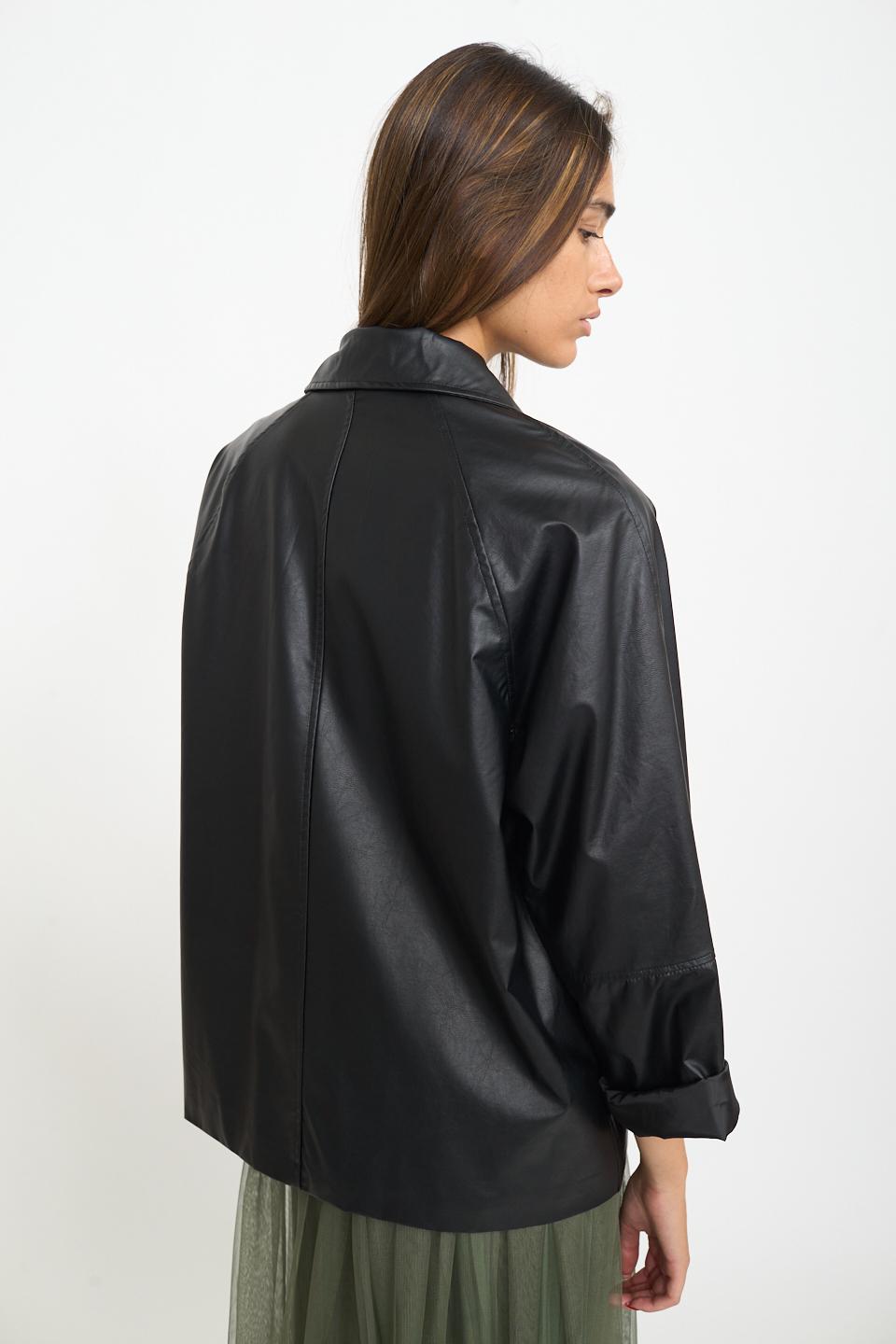 Giacca tasche effetto pelle nero - Autunno - Inverno 2026 | Brend