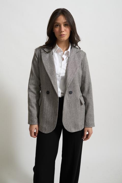 Giacca spacco dietro reca grigio - Autunno - Inverno 2025 | Brend