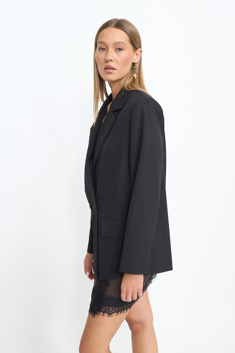 Giacca over doppio petto nero - Autunno - Inverno 2025 | Brend