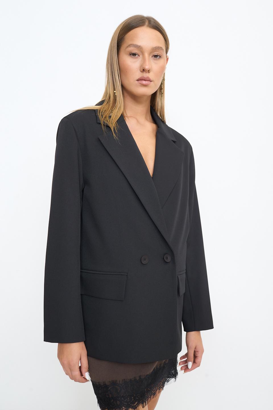 Giacca over doppio petto nero - Autunno - Inverno 2025 | Brend