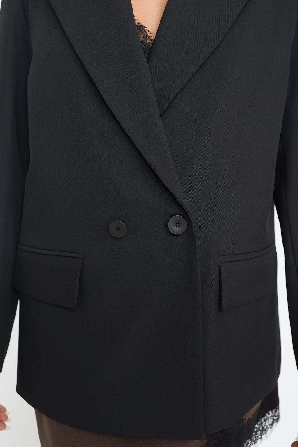 Giacca over doppio petto nero - Autunno - Inverno 2025 | Brend