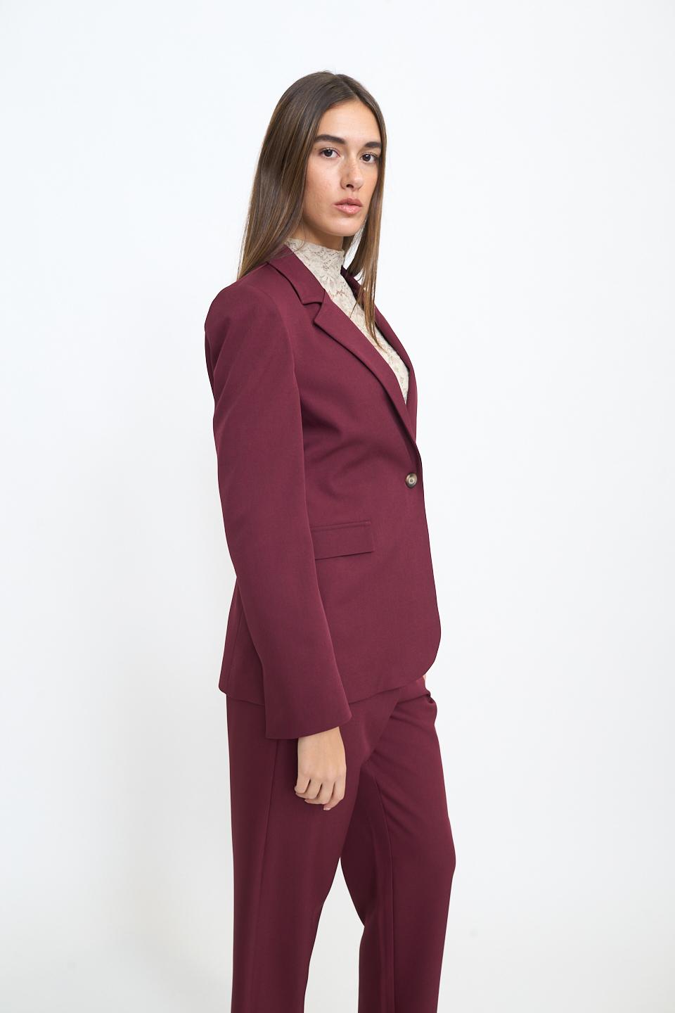 Giacca 1 bottone pattine burgundy - Autunno - Inverno 2025 | Brend