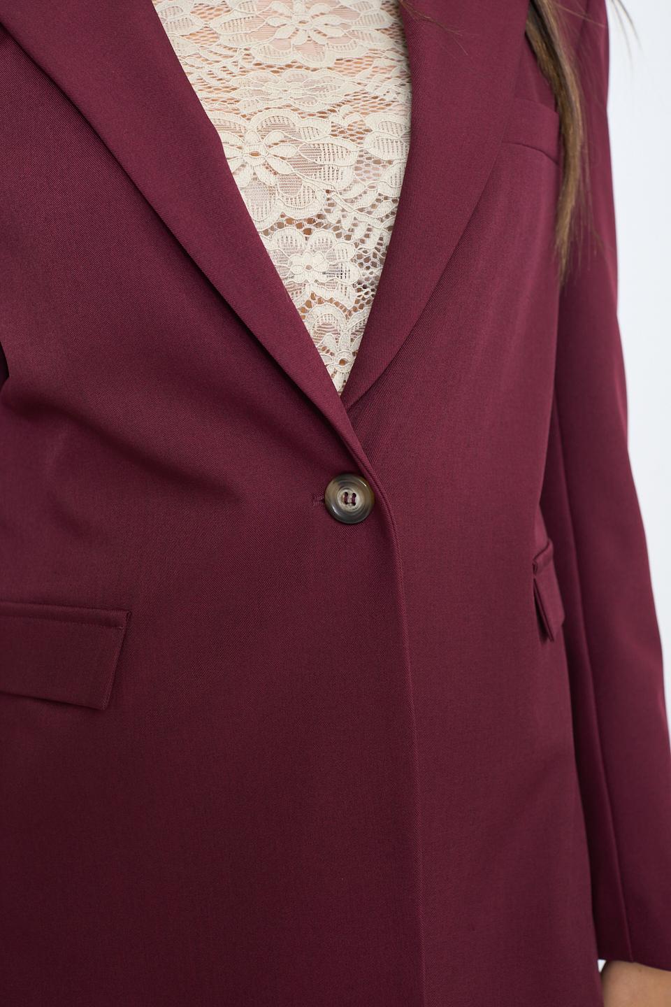 Giacca 1 bottone pattine burgundy - Autunno - Inverno 2025 | Brend