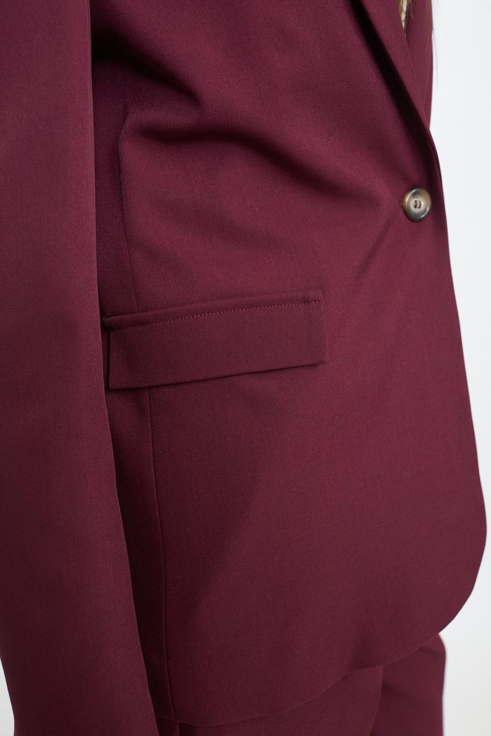 Giacca 1 bottone pattine burgundy - Autunno - Inverno 2025 | Brend