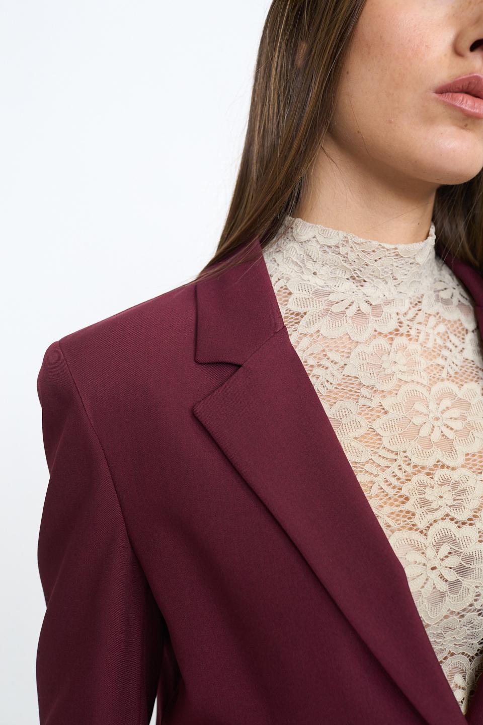 Giacca 1 bottone pattine burgundy - Autunno - Inverno 2025 | Brend