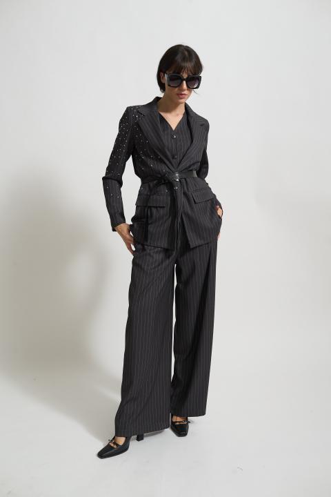 Giacca strass cinta grigio - Autunno - Inverno 2025 | Brend