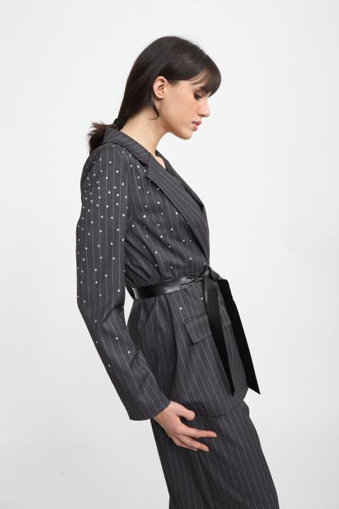 Giacca strass cinta grigio - Autunno - Inverno 2025 | Brend
