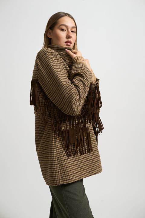 Giacca over frange pied de poule verde - Autunno - Inverno 2025 | Brend