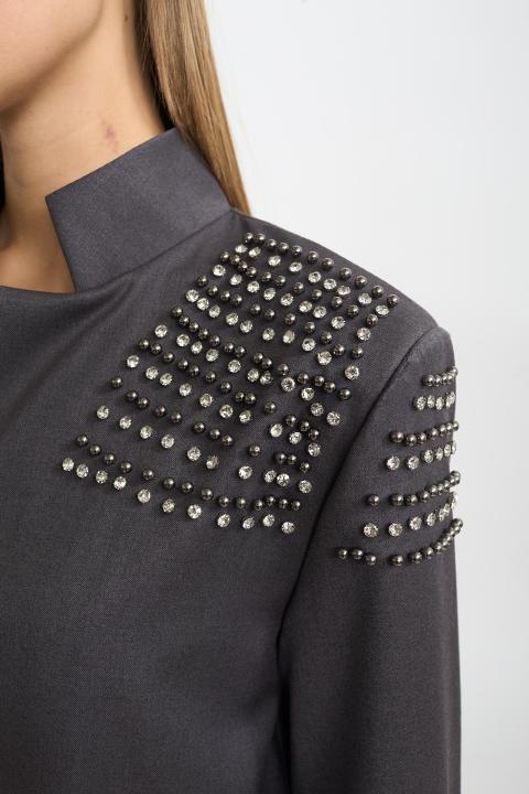 Giacca applicazioni spalla grigio - Autunno - Inverno 2025 | Brend