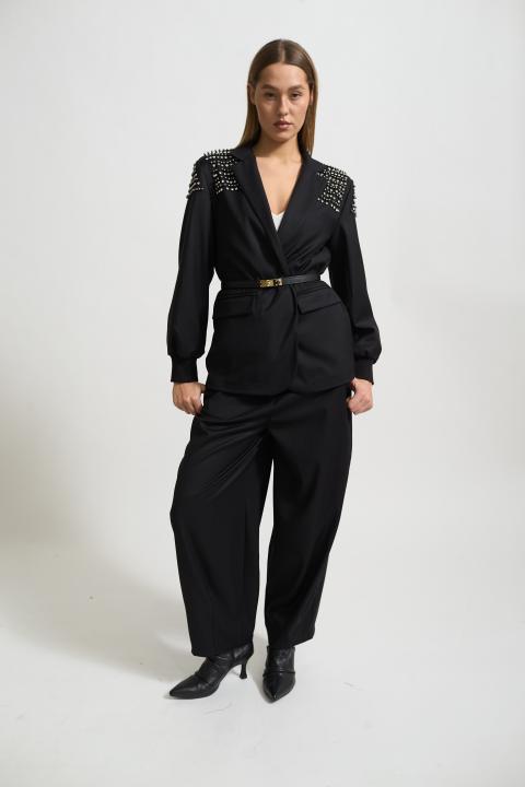 Giacca applicazioni spalla nero - Autunno - Inverno 2025 | Brend