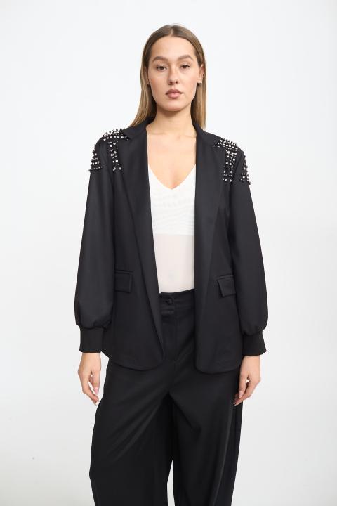 Giacca applicazioni spalla nero - Autunno - Inverno 2025 | Brend