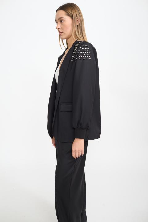 Giacca applicazioni spalla nero - Autunno - Inverno 2025 | Brend