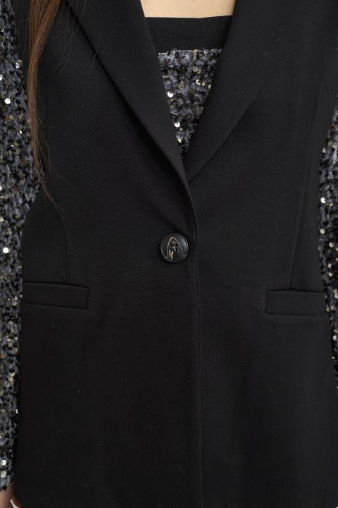 Giacca manica paillettes nero/grigio - Autunno - Inverno 2026 | Brend