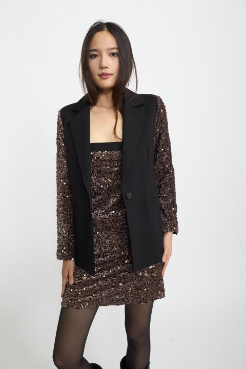 Giacca manica paillettes nero/moro - Autunno - Inverno 2025 | Brend