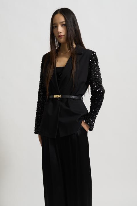 Giacca manica paillettes nero/nero - Autunno - Inverno 2025 | Brend