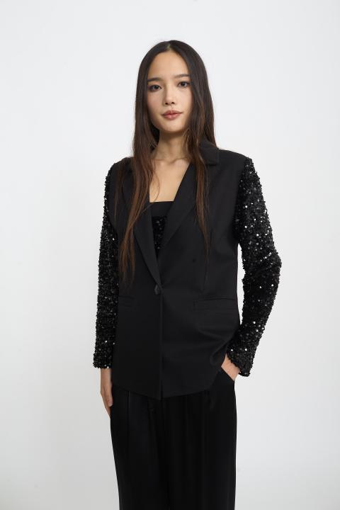 Giacca manica paillettes nero/nero - Autunno - Inverno 2025 | Brend