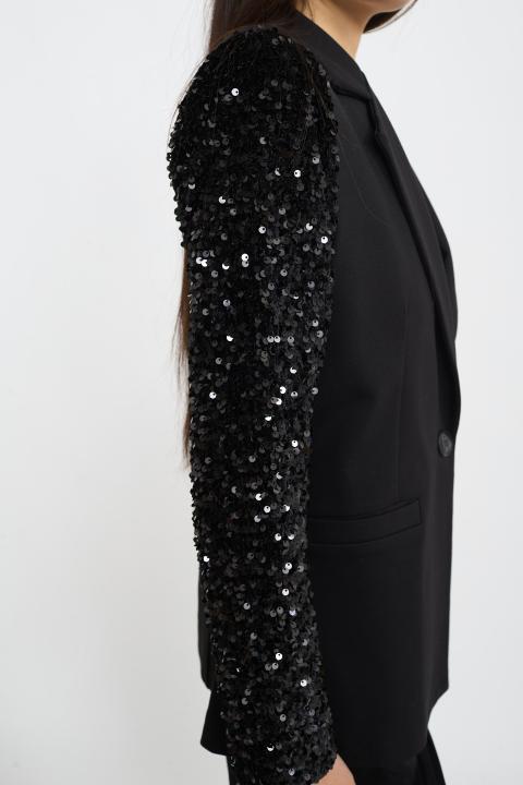 Giacca manica paillettes nero/nero - Autunno - Inverno 2025 | Brend