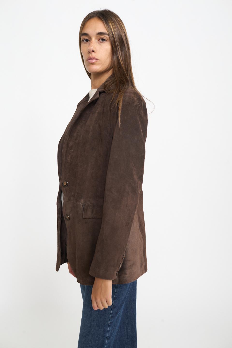 Giacca scamosciata pattine marrone - Autunno - Inverno 2026 | Brend