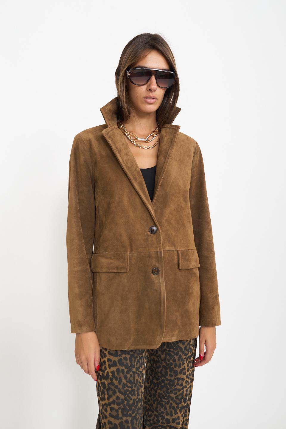 Giacca scamosciata pattine tabacco - Autunno - Inverno 2025 | Brend