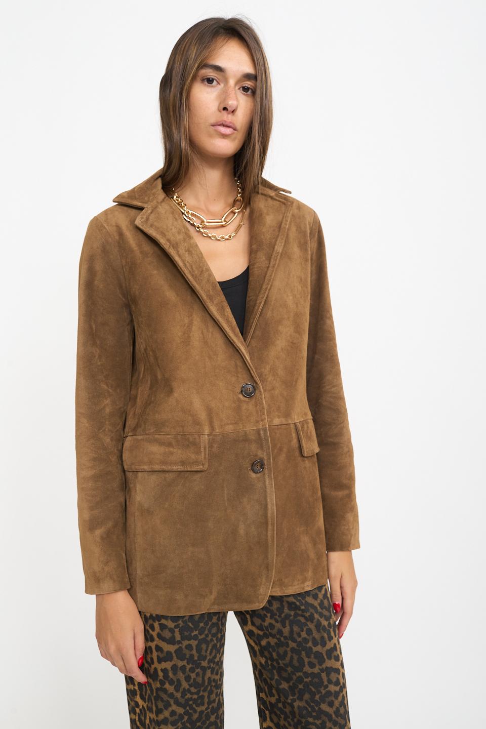 Giacca scamosciata pattine tabacco - Autunno - Inverno 2026 | Brend