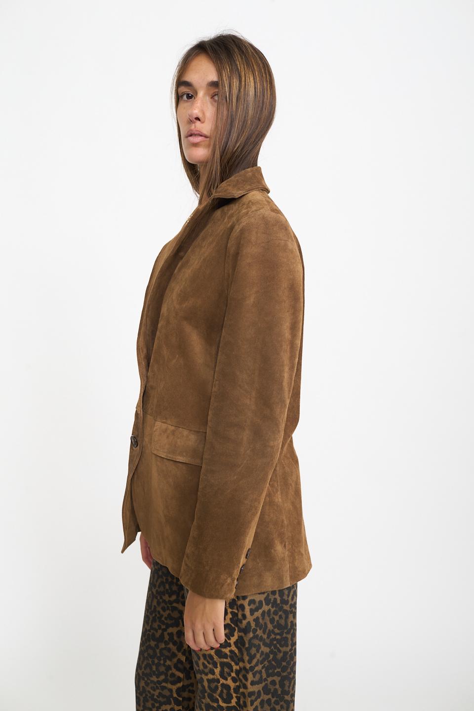 Giacca scamosciata pattine tabacco - Autunno - Inverno 2026 | Brend