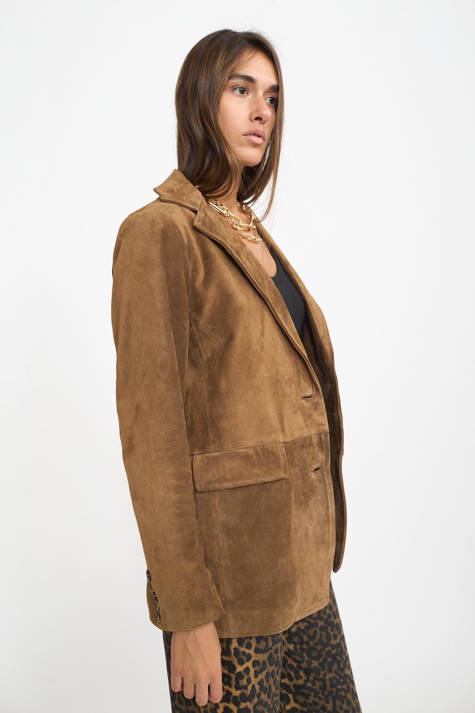 Giacca scamosciata pattine tabacco - Autunno - Inverno 2026 | Brend