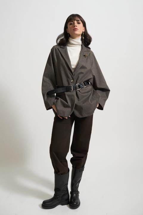 Giacca over bottoni gioiello moro - Autunno - Inverno 2025 | Brend