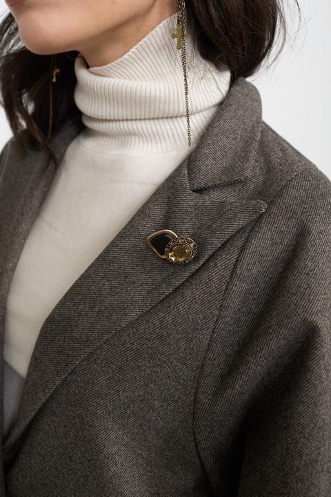 Giacca over bottoni gioiello moro - Autunno - Inverno 2025 | Brend