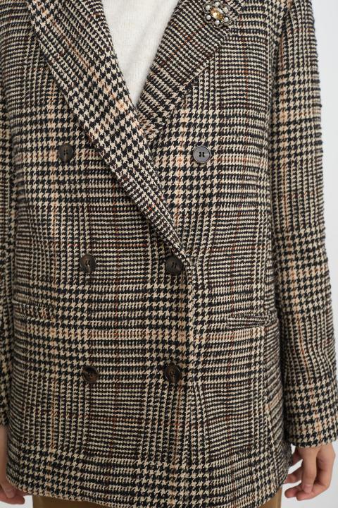 Giacca doppio petto check moro - Autunno - Inverno 2025 | Brend