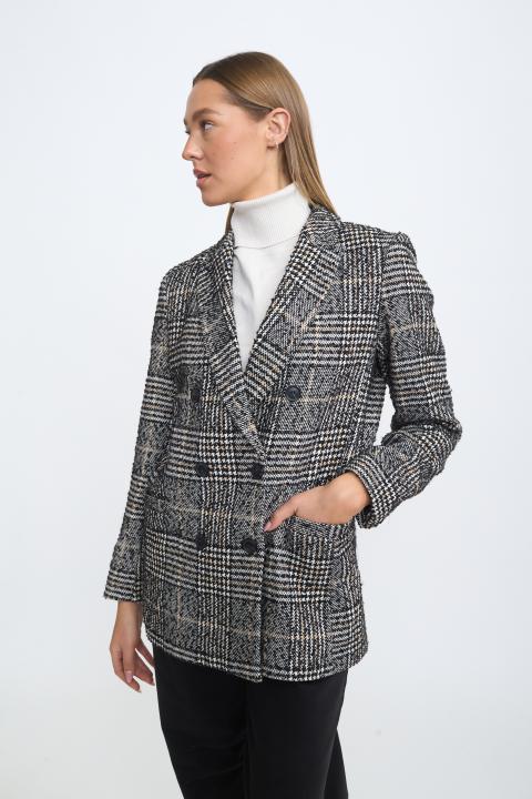 Giacca doppio petto check nero - Autunno - Inverno 2025 | Brend