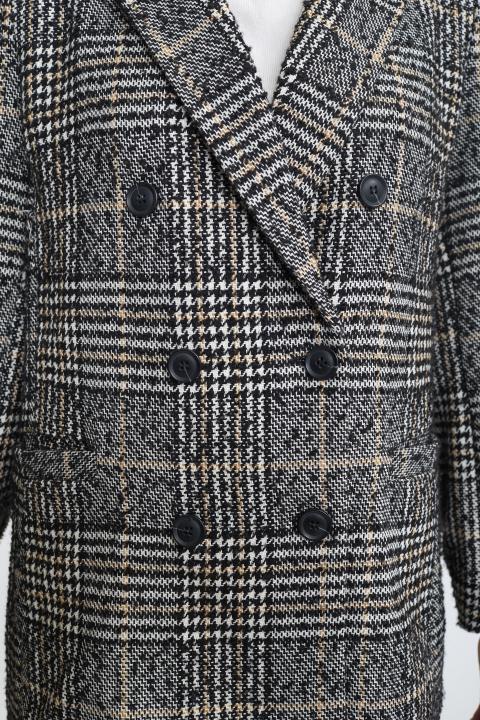 Giacca doppio petto check nero - Autunno - Inverno 2025 | Brend