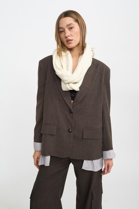 Giacca inserto camicia rigata moro - Autunno - Inverno 2025 | Brend