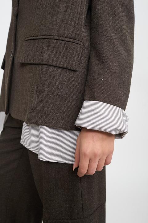 Giacca inserto camicia rigata moro - Autunno - Inverno 2025 | Brend