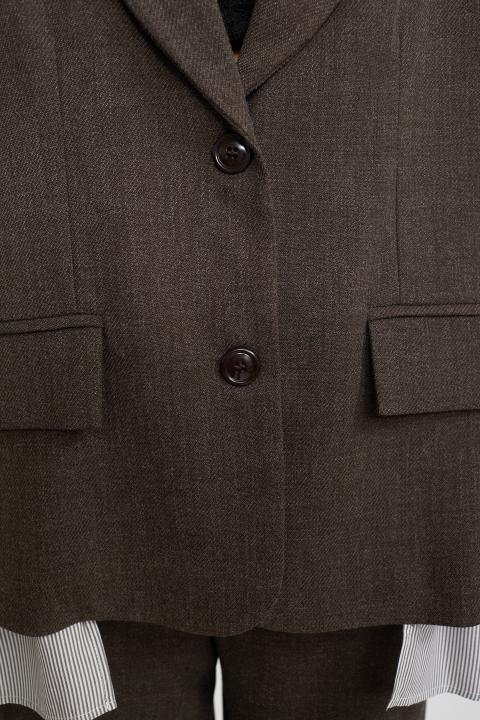 Giacca inserto camicia rigata moro - Autunno - Inverno 2025 | Brend