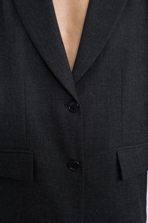 Giacca inserto camicia rigata nero - Autunno - Inverno 2025 | Brend