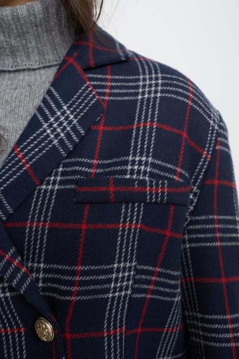 Giacca over doppio petto check blu - Autunno - Inverno 2025 | Brend