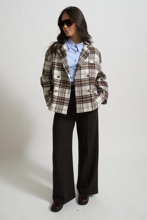 Giacca over doppio petto check burro - Autunno - Inverno 2025 | Brend