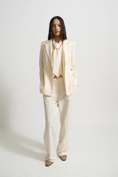 Giacca revers con cravatta panna - Autunno - Inverno 2025 | Brend