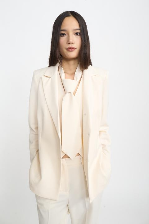 Giacca revers con cravatta panna - Autunno - Inverno 2025 | Brend