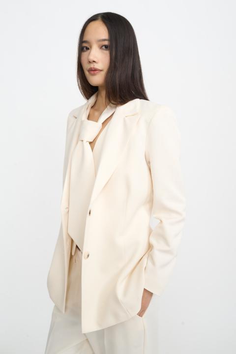 Giacca revers con cravatta panna - Autunno - Inverno 2025 | Brend