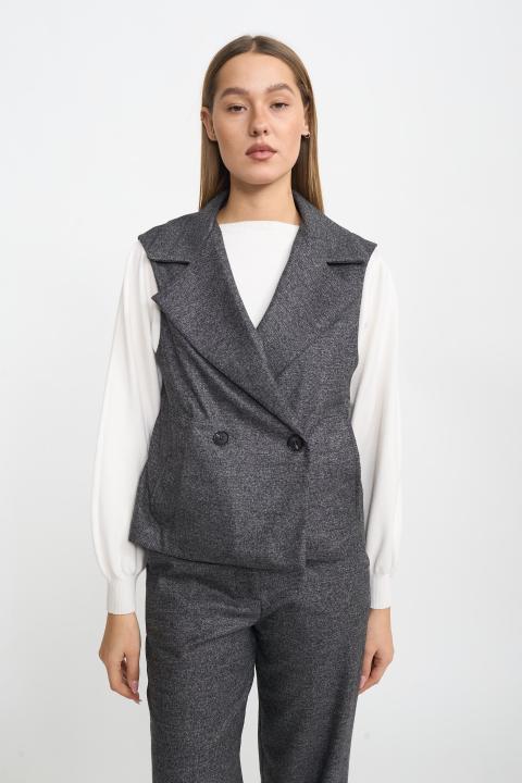 Gilet revers doppio petto sale/pepe - Autunno - Inverno 2025 | Brend