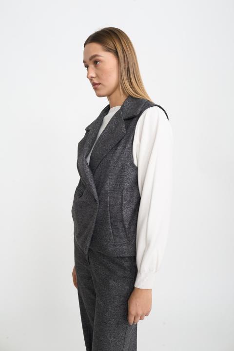 Gilet revers doppio petto sale/pepe - Autunno - Inverno 2025 | Brend