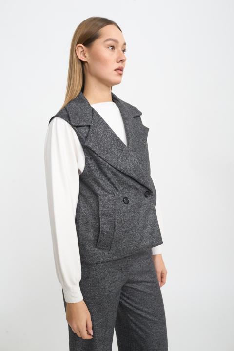 Gilet revers doppio petto sale/pepe - Autunno - Inverno 2025 | Brend