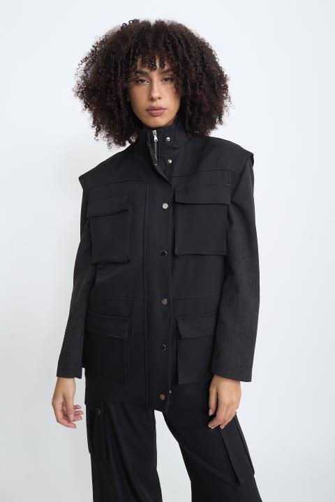 Gilet doppi tasconi nero - Autunno - Inverno 2025 | Brend